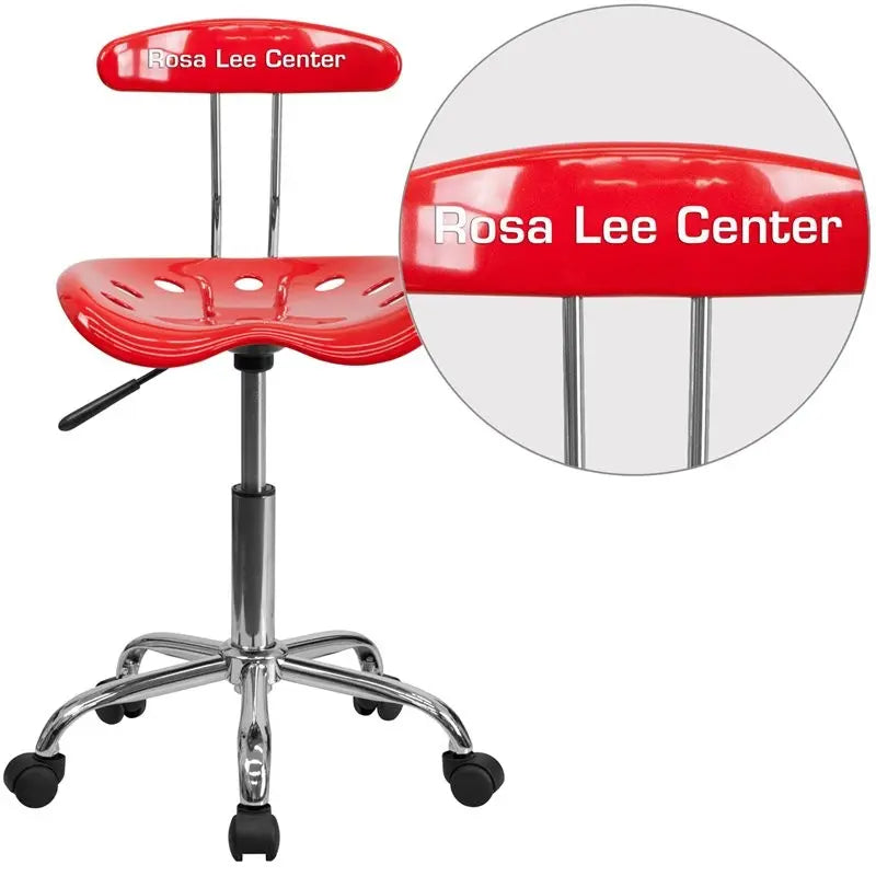 Brittany Personalized Red Swivel Home/Office Task Chair w/Tractor Seat iHome Studio