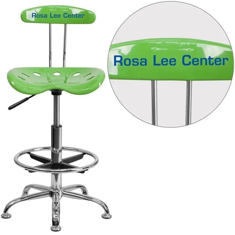 Brittany Personalized Spicy Lime Professional Drafting Stool w/Tractor Seat iHome Studio