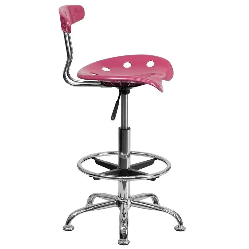 Brittany Pink Professional Drafting Stool w/Tractor Seat iHome Studio