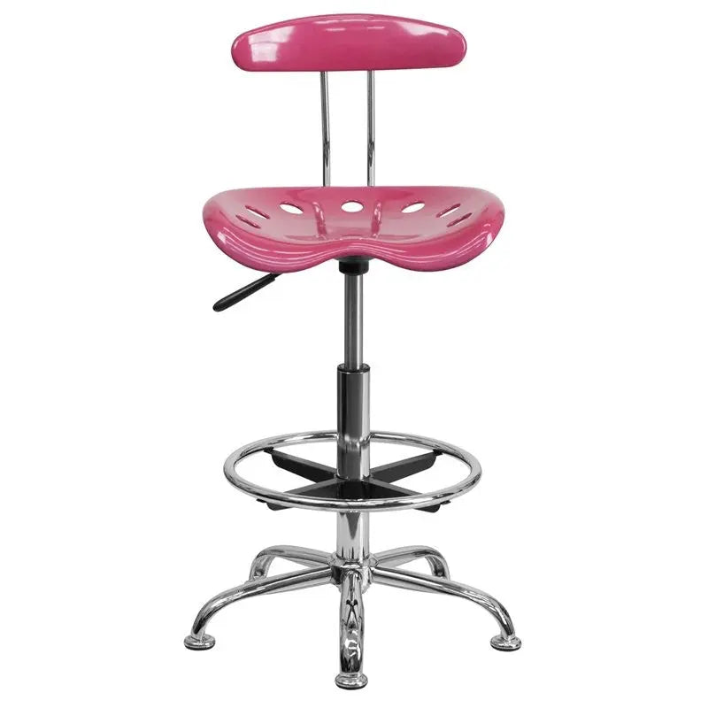 Brittany Pink Professional Drafting Stool w/Tractor Seat iHome Studio