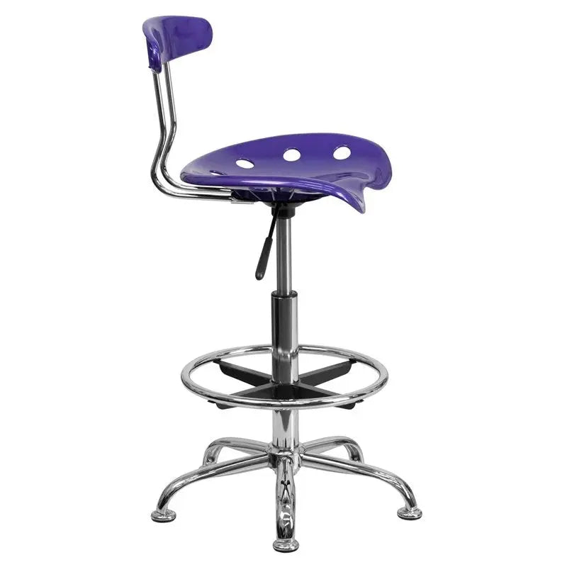 Brittany Violet Professional Drafting Stool w/Tractor Seat iHome Studio