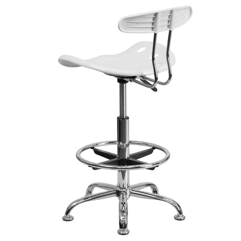 Brittany White Professional Drafting Stool w/Tractor Seat iHome Studio