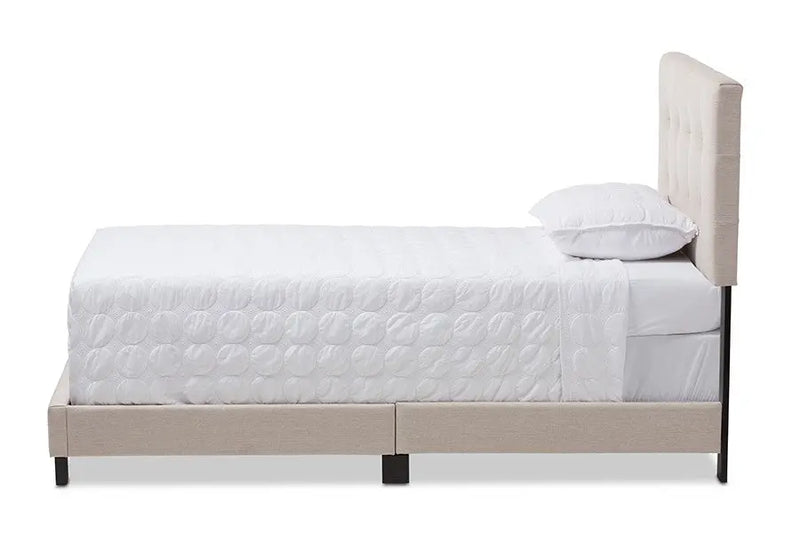 Brookfield Beige Fabric Box Spring Bed (Twin) iHome Studio