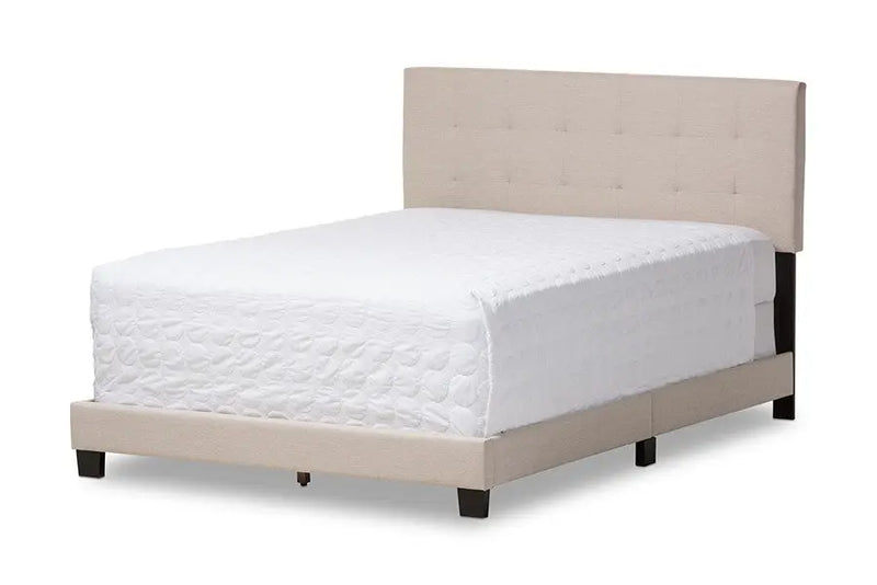 Brookfield Beige Fabric Upholstered Grid-tufting Box Spring Bed (Full) iHome Studio