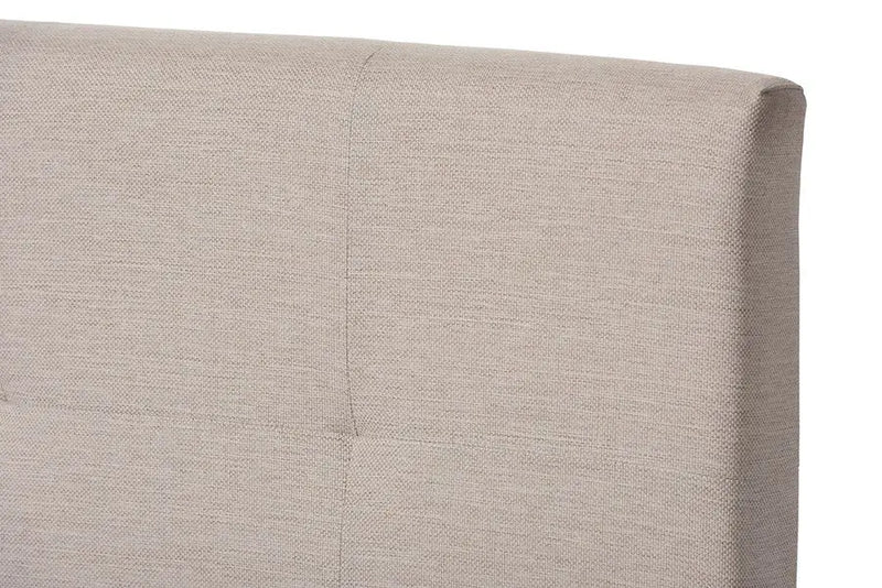 Brookfield Beige Fabric Upholstered Grid-tufting Box Spring Bed (Full) iHome Studio