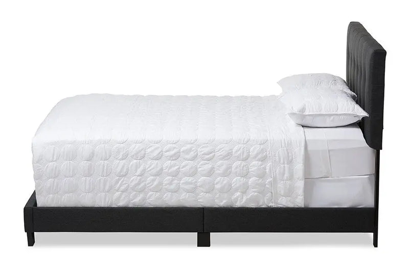 Brookfield Charcoal Grey Fabric Box Spring Bed (King) iHome Studio