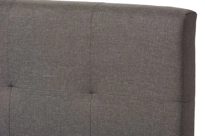 Brookfield Grey Fabric Upholstered Grid-tufting Box Spring Bed (King) iHome Studio