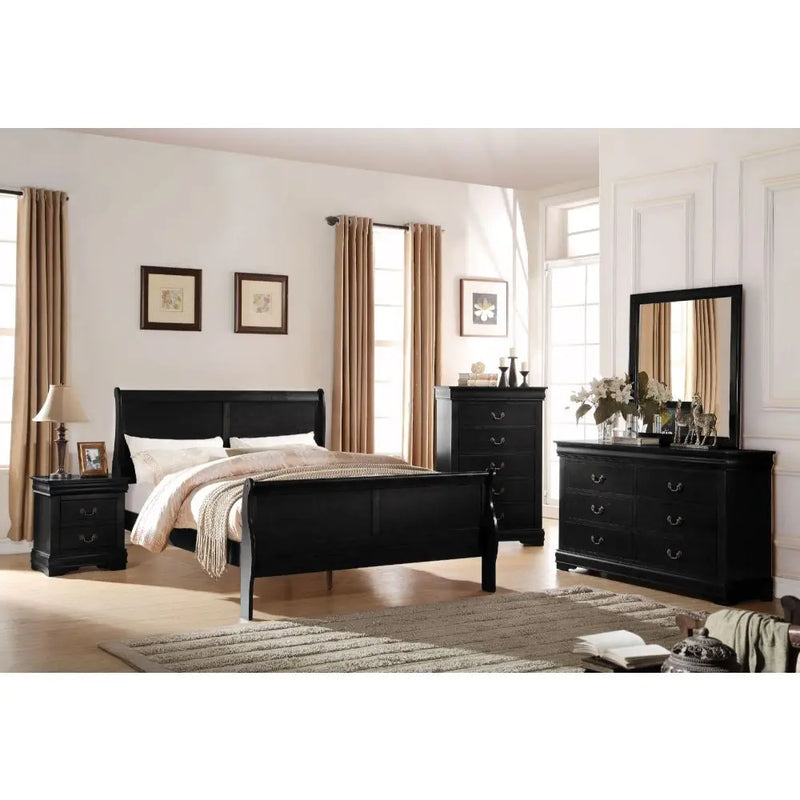 Brylee King Sleigh Bed, Black iHome Studio