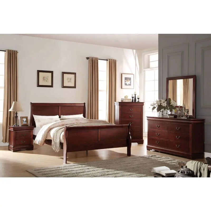 Brylee King Sleigh Bed, Cherry iHome Studio