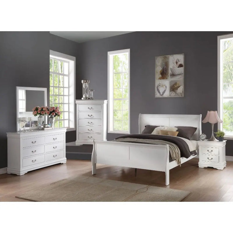 Brylee King Sleigh Bed, White iHome Studio