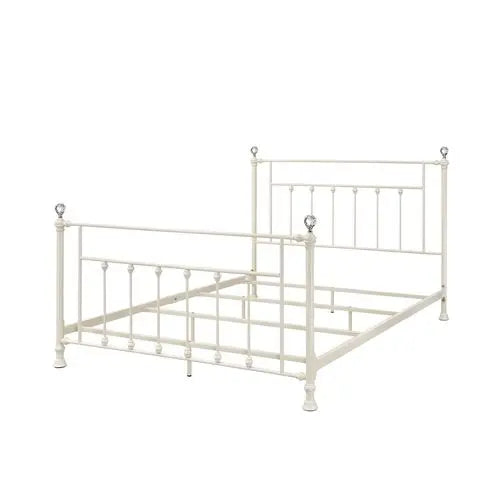 Brynn Queen Metal Bed, White Finish iHome Studio