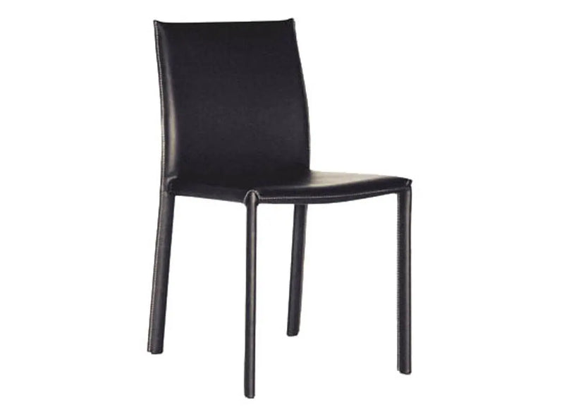Burridge Black Leather Dining Chair - 2pcs iHome Studio
