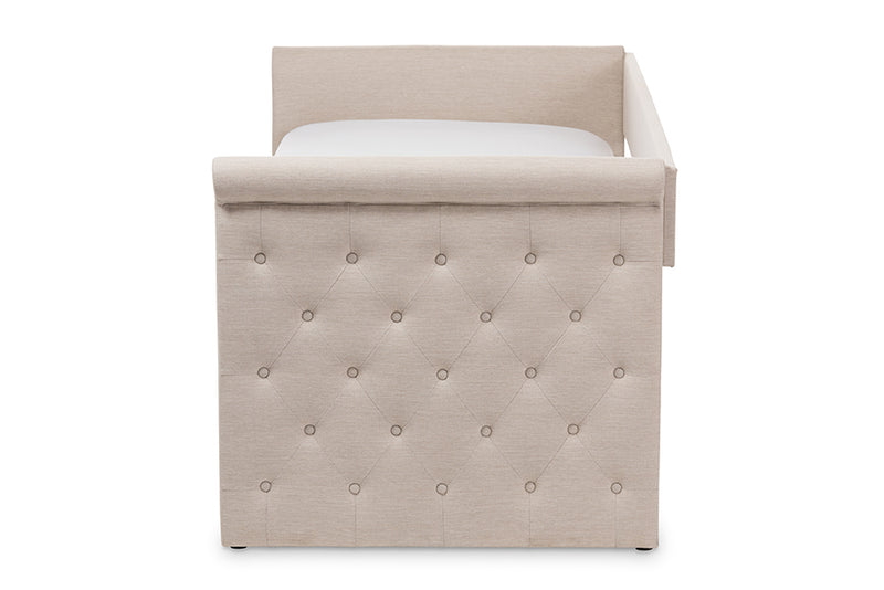 Kendra Light Beige Fabric Daybed w/Trundle iHome Studio