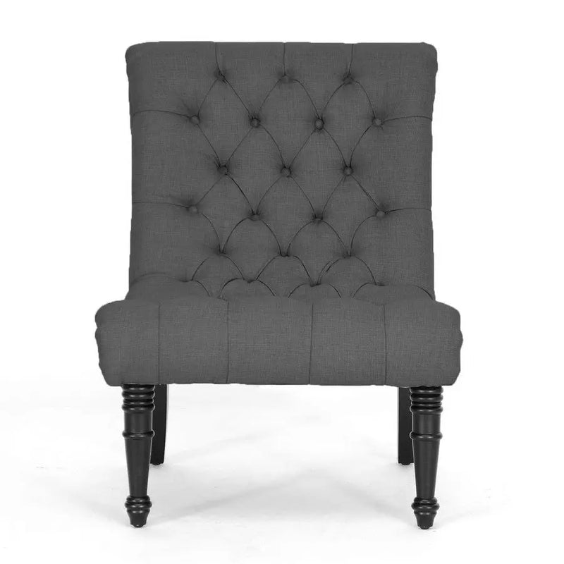 Caelie Gray Linen Modern Lounge Chair iHome Studio