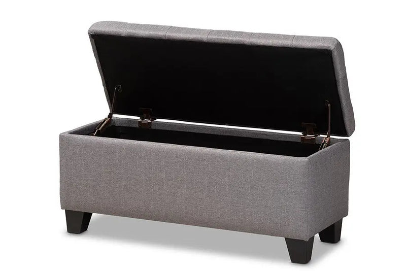 Caleb Gray Fabric Upholstered Storage Ottoman iHome Studio