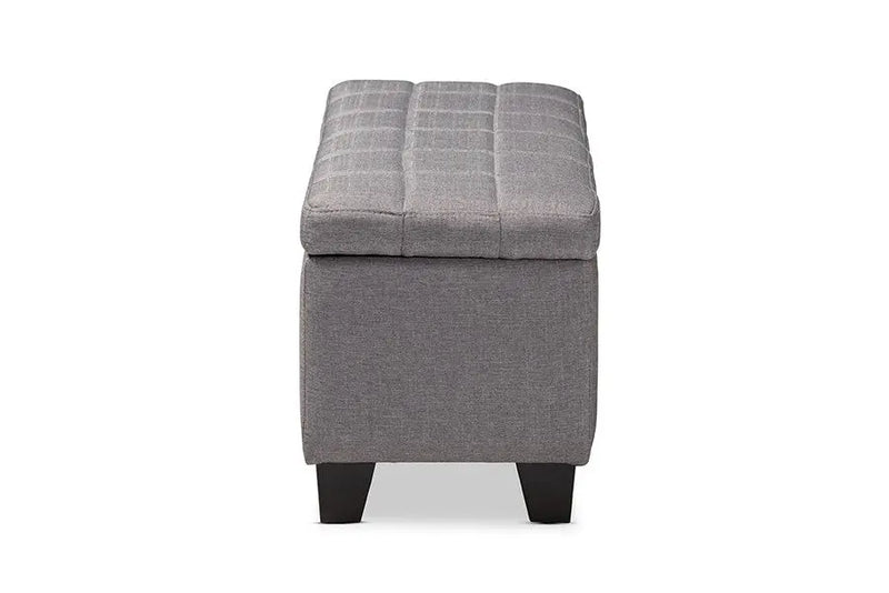 Caleb Gray Fabric Upholstered Storage Ottoman iHome Studio