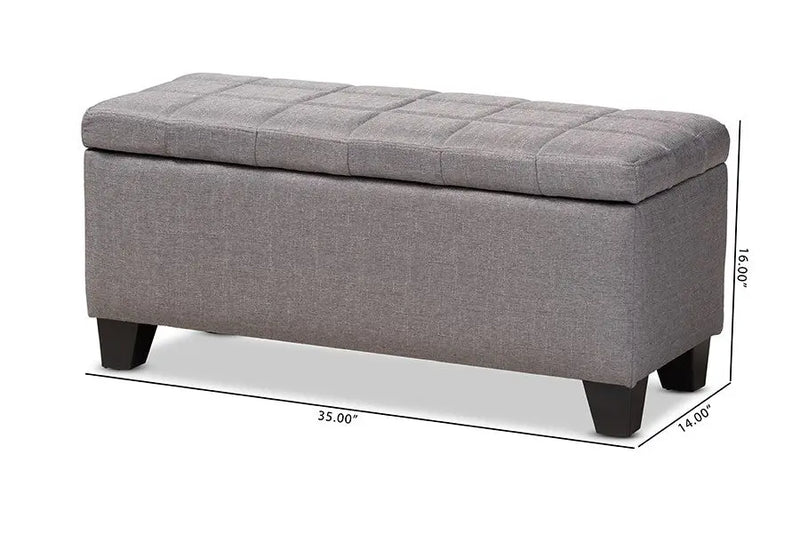 Caleb Gray Fabric Upholstered Storage Ottoman iHome Studio