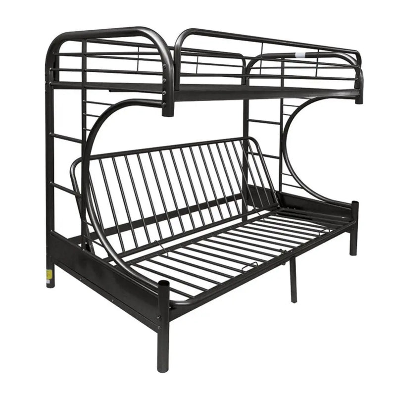 Cameron Twin/Full/Futon Metal Bunk Bed, Black iHome Studio