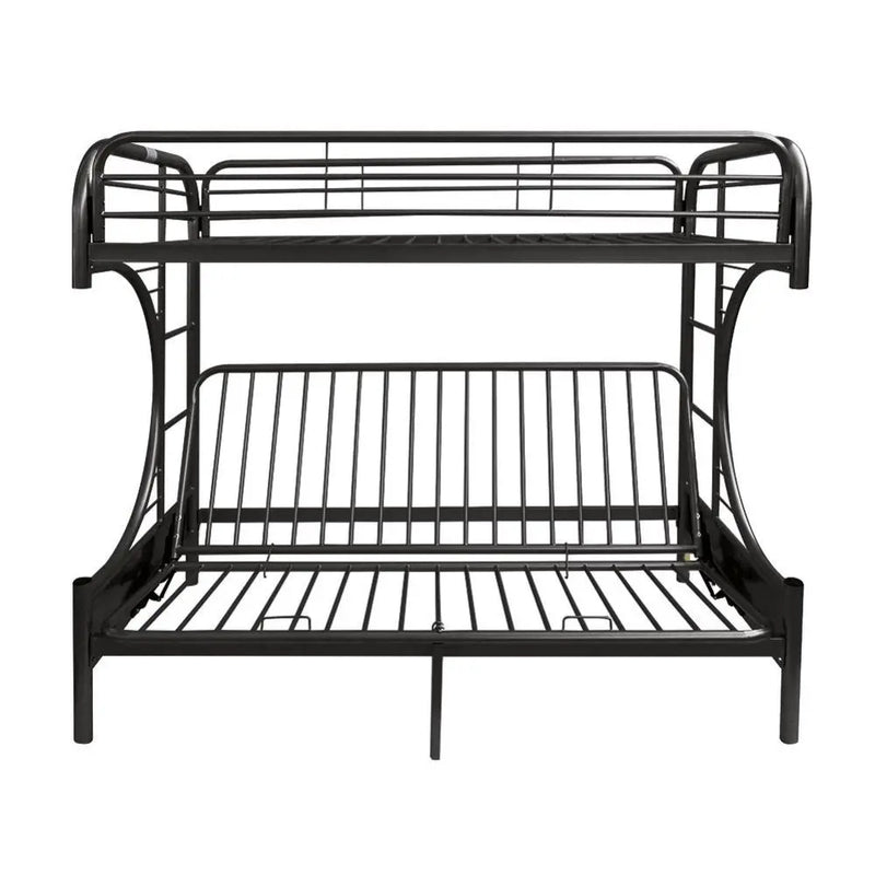 Cameron Twin/Full/Futon Metal Bunk Bed, Black iHome Studio