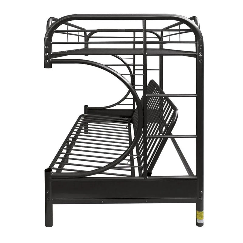 Cameron Twin/Full/Futon Metal Bunk Bed, Black iHome Studio