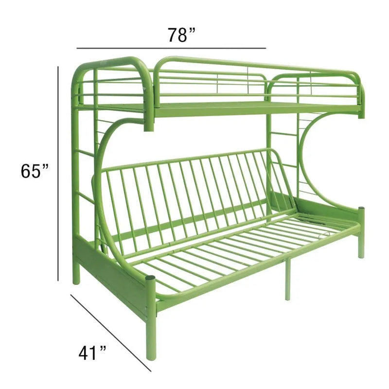 Cameron Twin/Full/Futon Metal Bunk Bed, Green iHome Studio