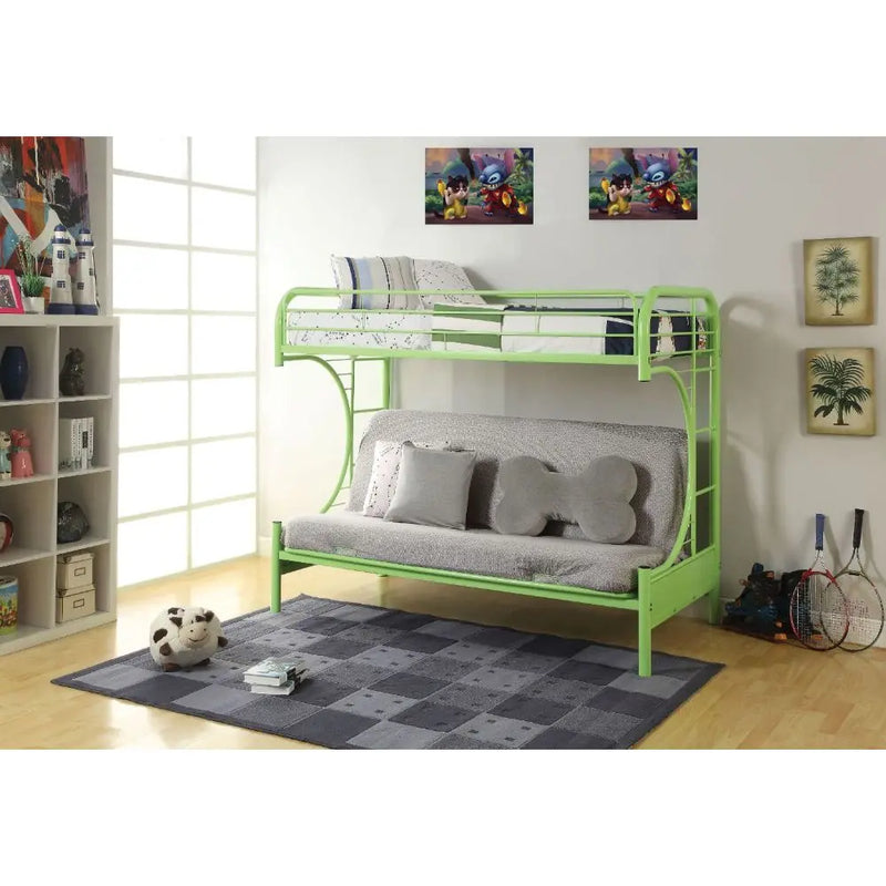 Cameron Twin/Full/Futon Metal Bunk Bed, Green iHome Studio