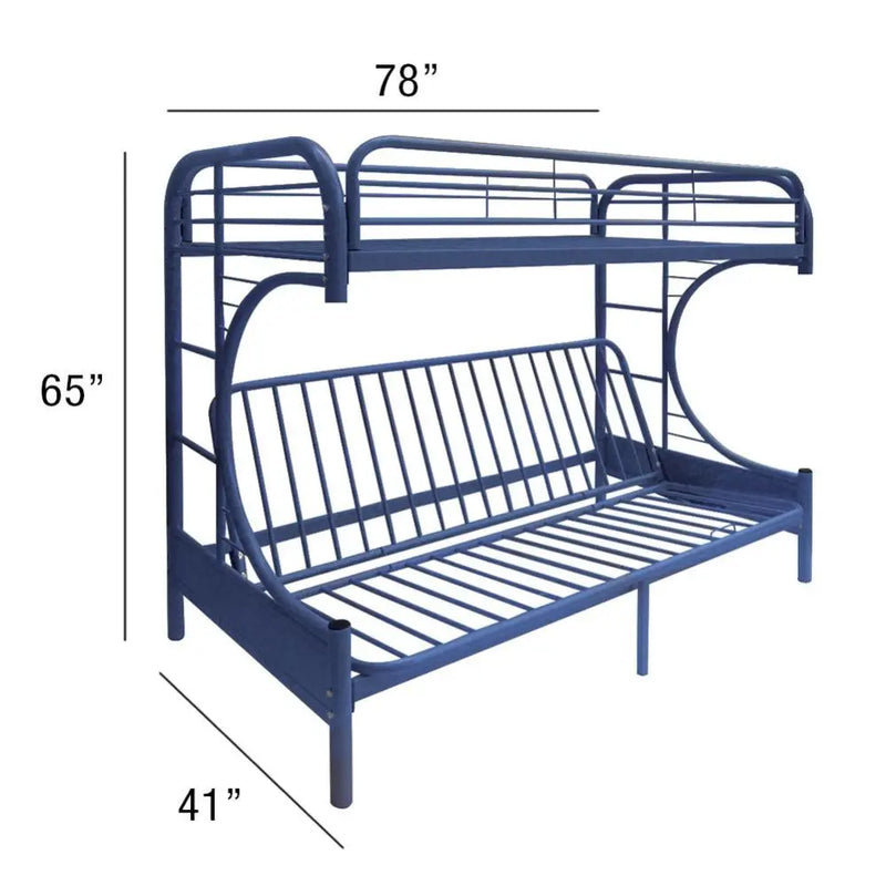 Cameron Twin/Full/Futon Metal Bunk Bed, Navy iHome Studio