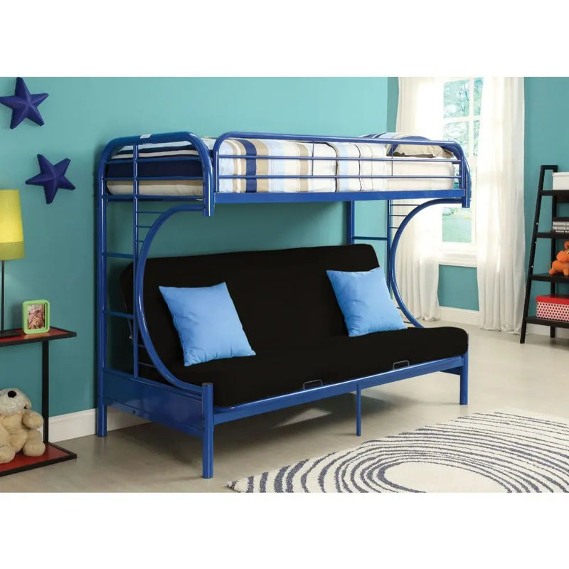 Cameron Twin/Full/Futon Metal Bunk Bed, Navy iHome Studio