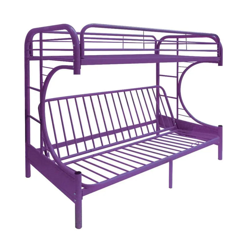 Cameron Twin/Full/Futon Metal Bunk Bed, Purple iHome Studio