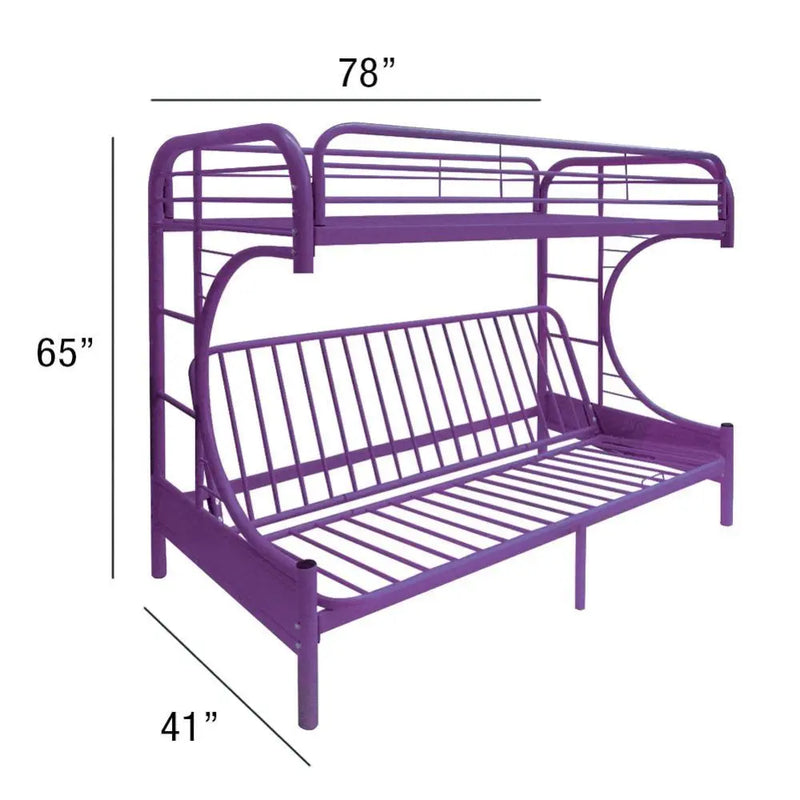 Cameron Twin/Full/Futon Metal Bunk Bed, Purple iHome Studio