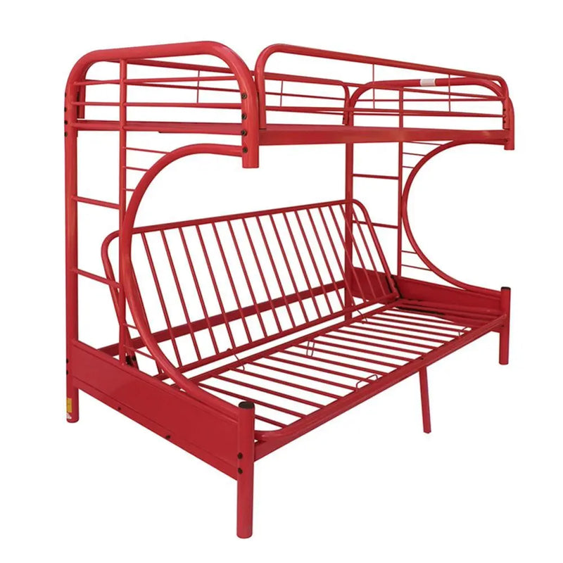 Cameron Twin/Full/Futon Metal Bunk Bed, Red iHome Studio