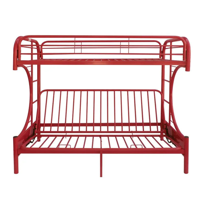 Cameron Twin/Full/Futon Metal Bunk Bed, Red iHome Studio