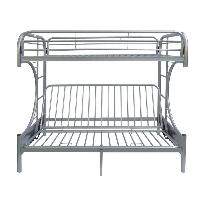 Cameron Twin/Full/Futon Metal Bunk Bed, Silver iHome Studio