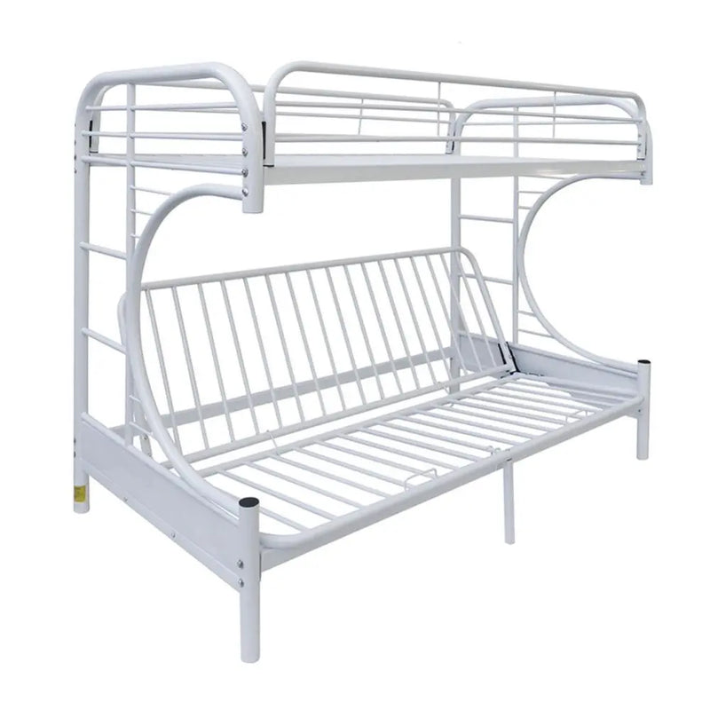 Cameron Twin/Full/Futon Metal Bunk Bed, White iHome Studio