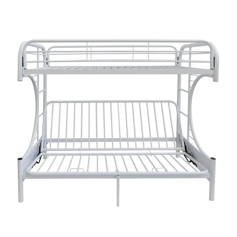 Cameron Twin/Full/Futon Metal Bunk Bed, White iHome Studio