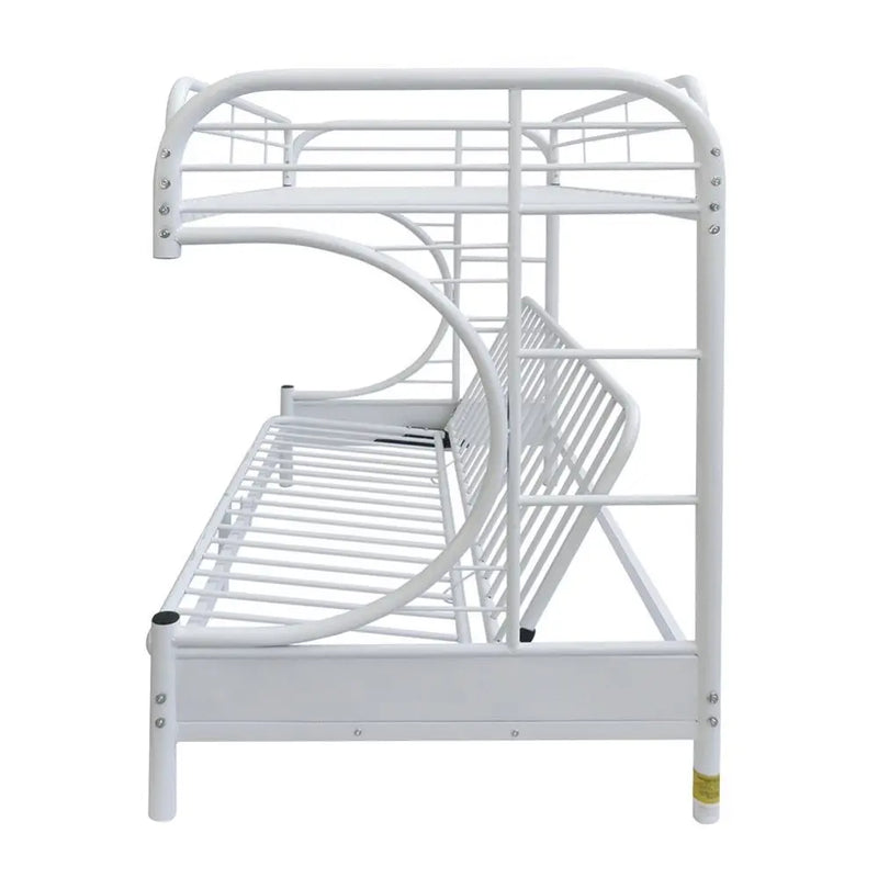 Cameron Twin/Full/Futon Metal Bunk Bed, White iHome Studio