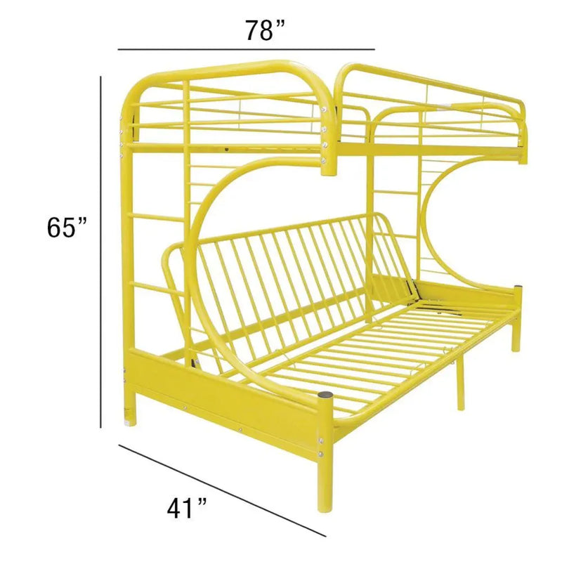 Cameron Twin/Full/Futon Metal Bunk Bed, Yellow iHome Studio