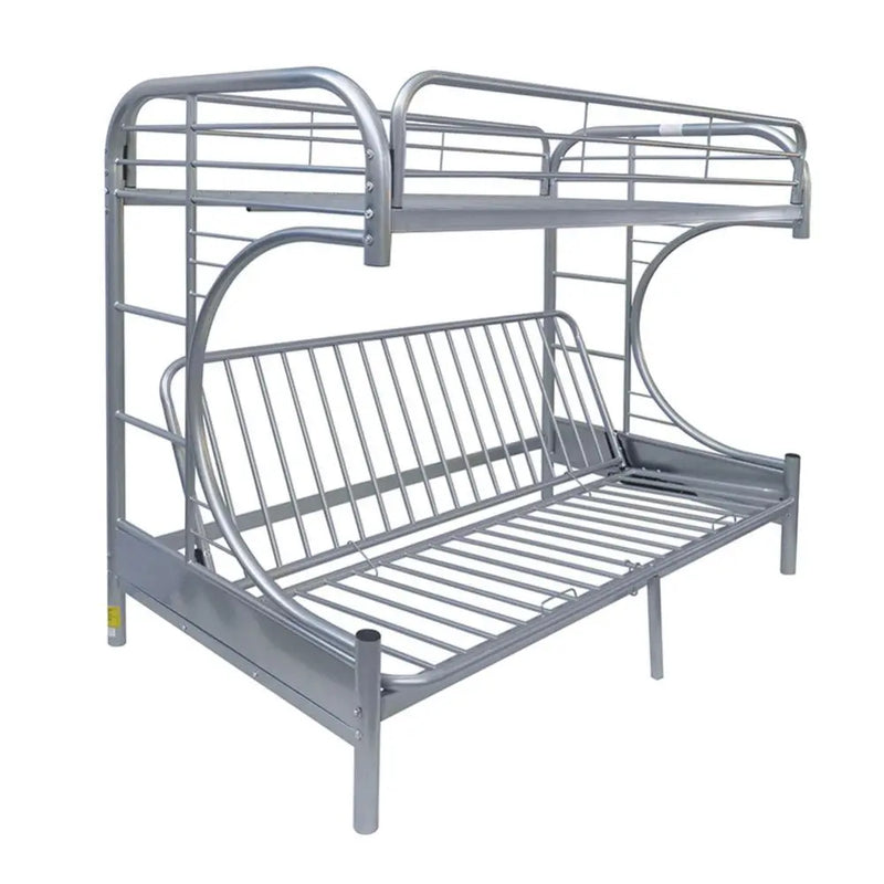 Cameron Twin XL/Queen/Futon Metal Bunk Bed, Silver iHome Studio