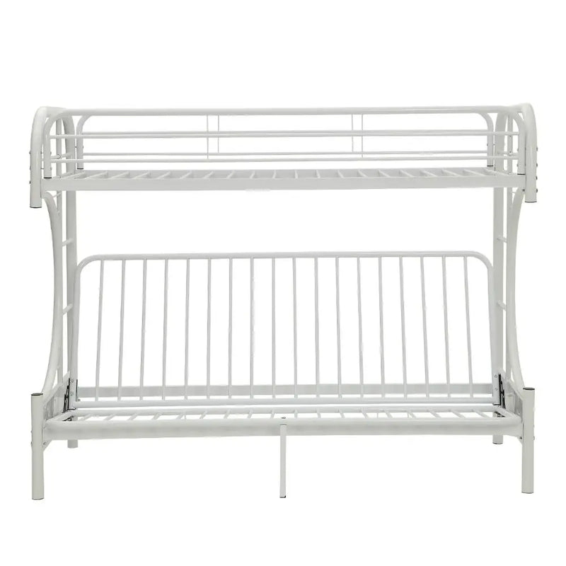 Cameron Twin XL/Queen/Futon Metal Bunk Bed, White iHome Studio