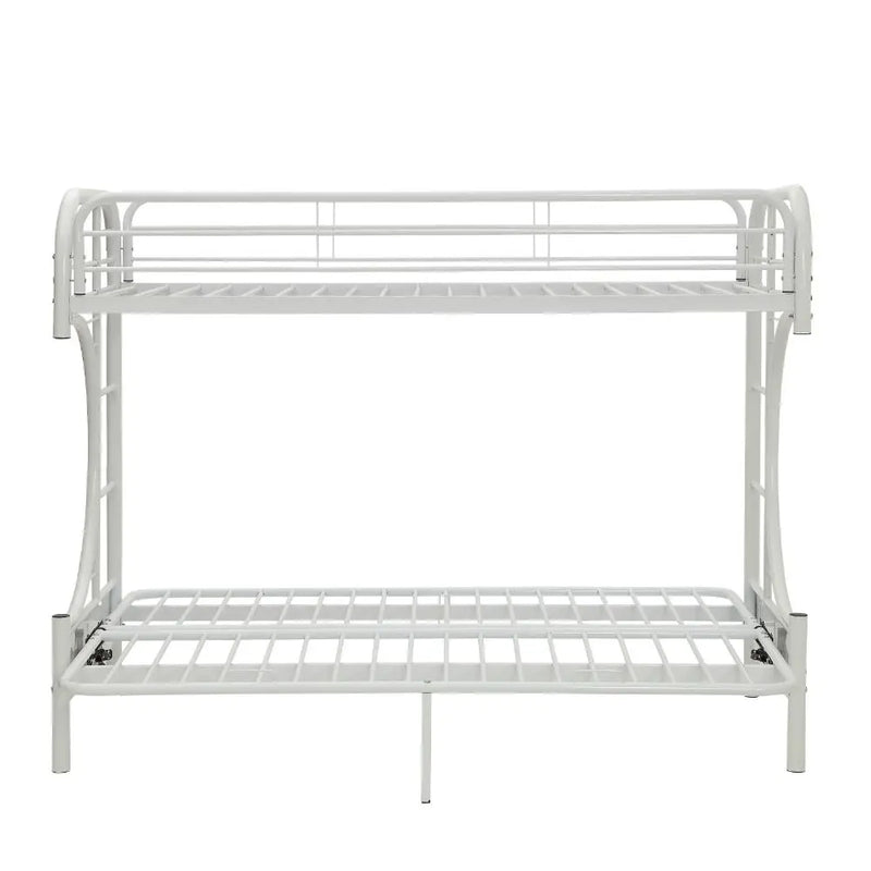 Cameron Twin XL/Queen/Futon Metal Bunk Bed, White iHome Studio