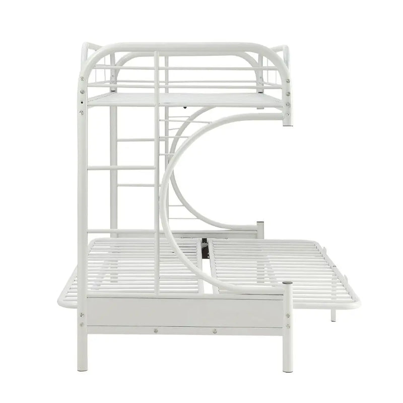 Cameron Twin XL/Queen/Futon Metal Bunk Bed, White iHome Studio