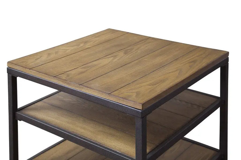 Caribou Wood and Metal End Table iHome Studio