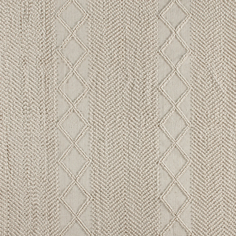 Casey Collection 8' x 10' White & Ivory Geometric Design Handwoven Area Rug - Wool/Polyester/CottonÂ Blend iHome Studio
