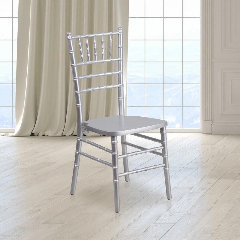 Casey Silver Wood Chiavari Chair iHome Studio