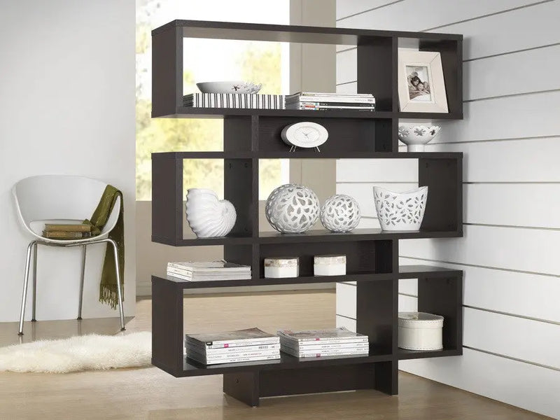 Cassidy 6-Level Dark Brown Modern Bookshelf iHome Studio