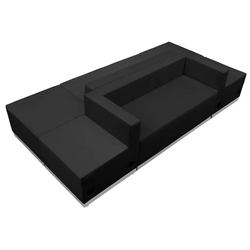 Chancellor "Cleo" Black Leather Office Configuration Sets 11, 6pcs iHome Studio