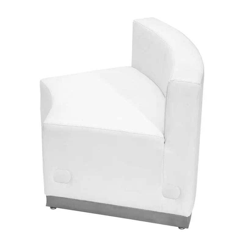 Chancellor "Cleo" White Leather Concave Reception/Guest Chair w/Brushed SS Base iHome Studio