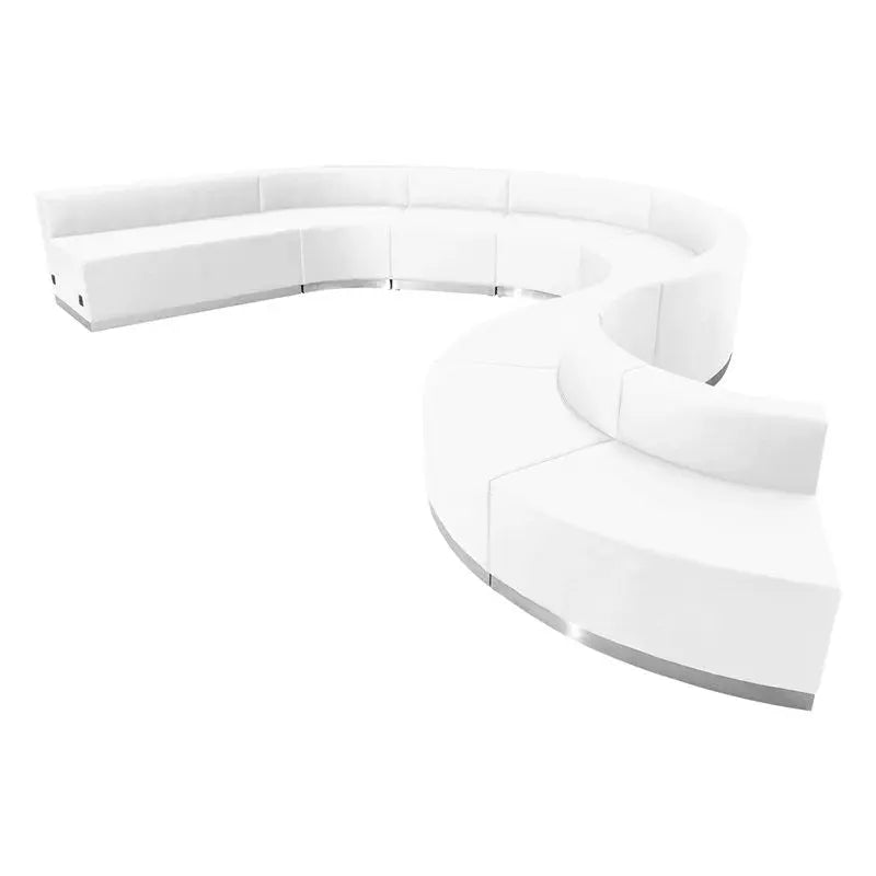 Chancellor "Cleo" White Leather Office Configuration Sets 21, 9pcs iHome Studio