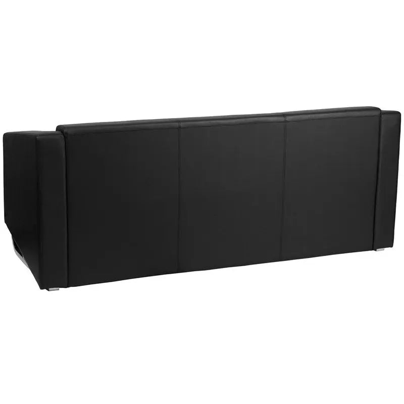Chancellor "Gail" Black Leather Sofa with Stainless Steel Frame iHome Studio