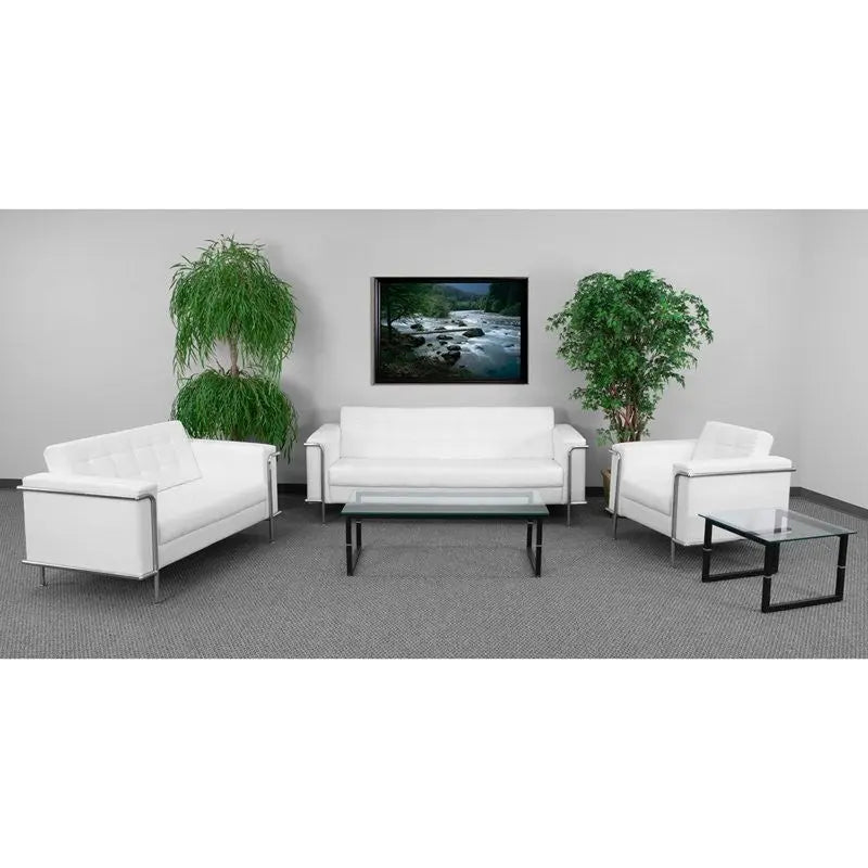 Chancellor "Irma" White Leather Sofa Set iHome Studio